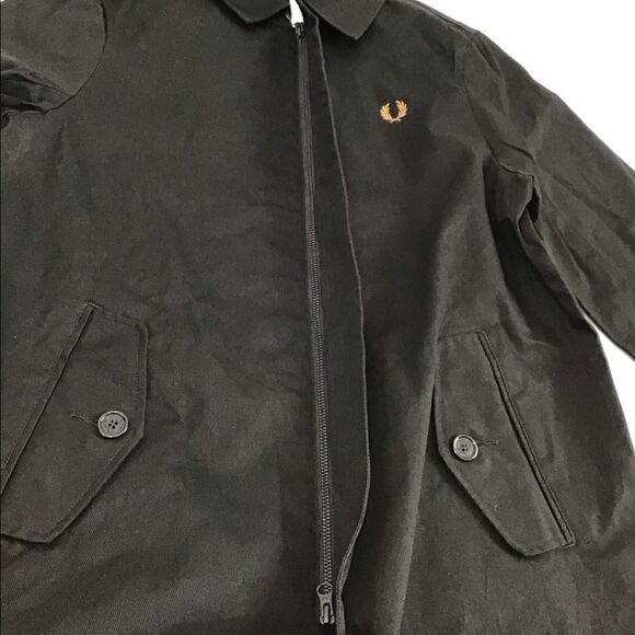 Fred Perry Black Twill Zip-Through Mac Coat New With Tag Size Medium - Picture 9 of 16